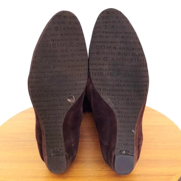 Vintage Gianni Bini Boots Dark Brown Suede Leather Fringe 9M Low Brazil - Picture 7 of 16